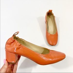 Everlane The Day Heel Patent Leather Coral Peach